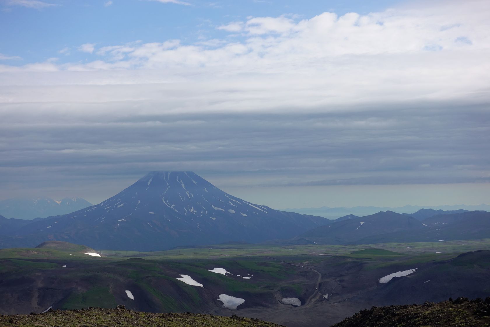 Вулкан Горелый, изображение ландшафта.