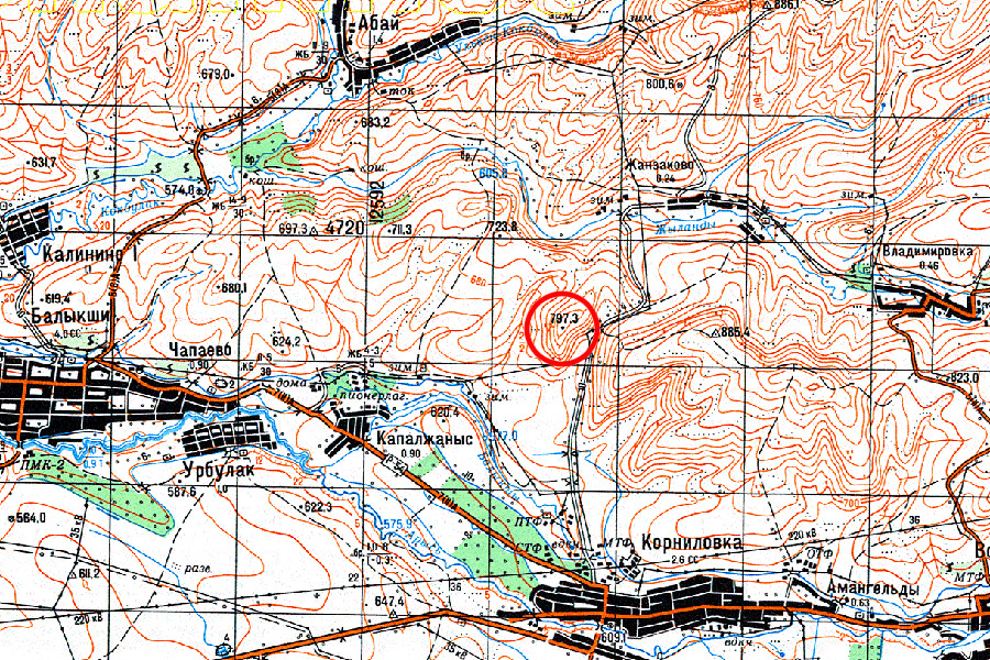 Вершина 797.3, изображение ландшафта.